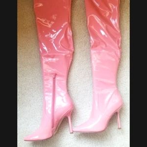 Steve Madden over the knee high heel boots pink size 9